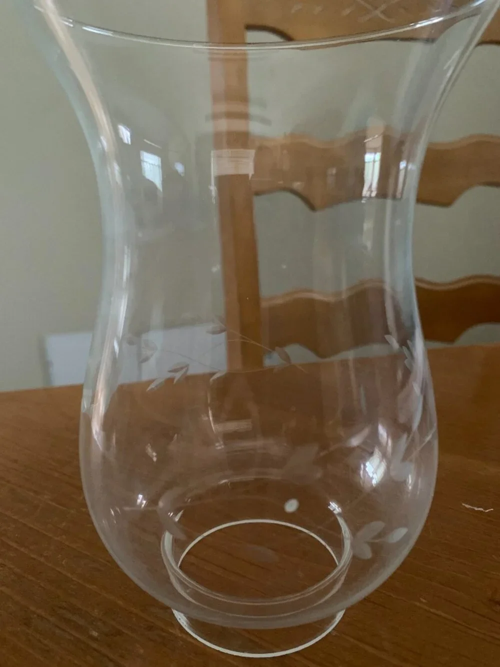 2 Princess House Heritage Hurricane Glass Lamp Globes Etched 6